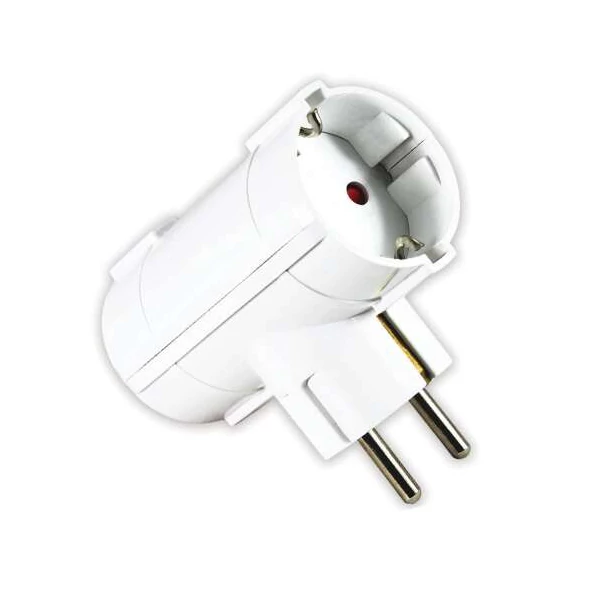 T-elosztó 2-es földelt fehér 2x16A 250V