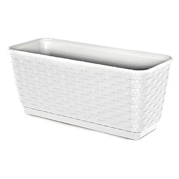 Balkonláda  Rattan Fehér 40cm