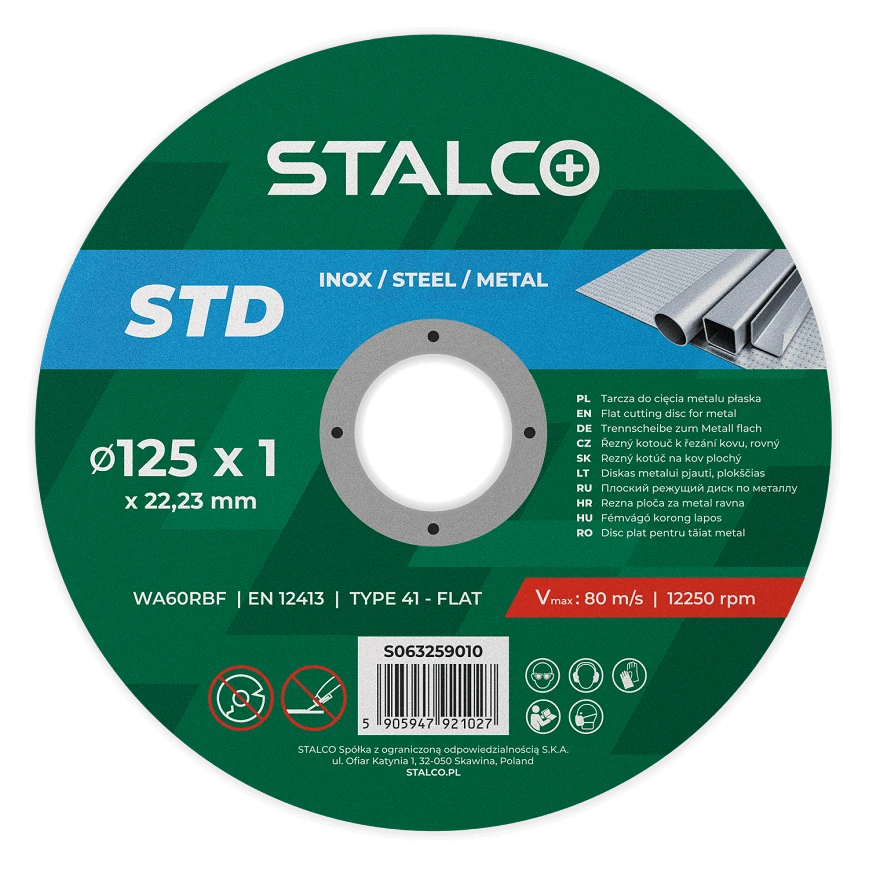 Vágókorong Stalco acélhoz 125x1,0mm