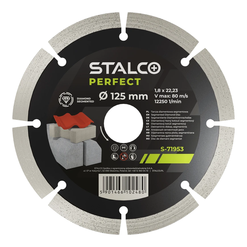Szegmenses gyémánttárcsa O 230 x 2,6 x 22, 23 mm STALCO
