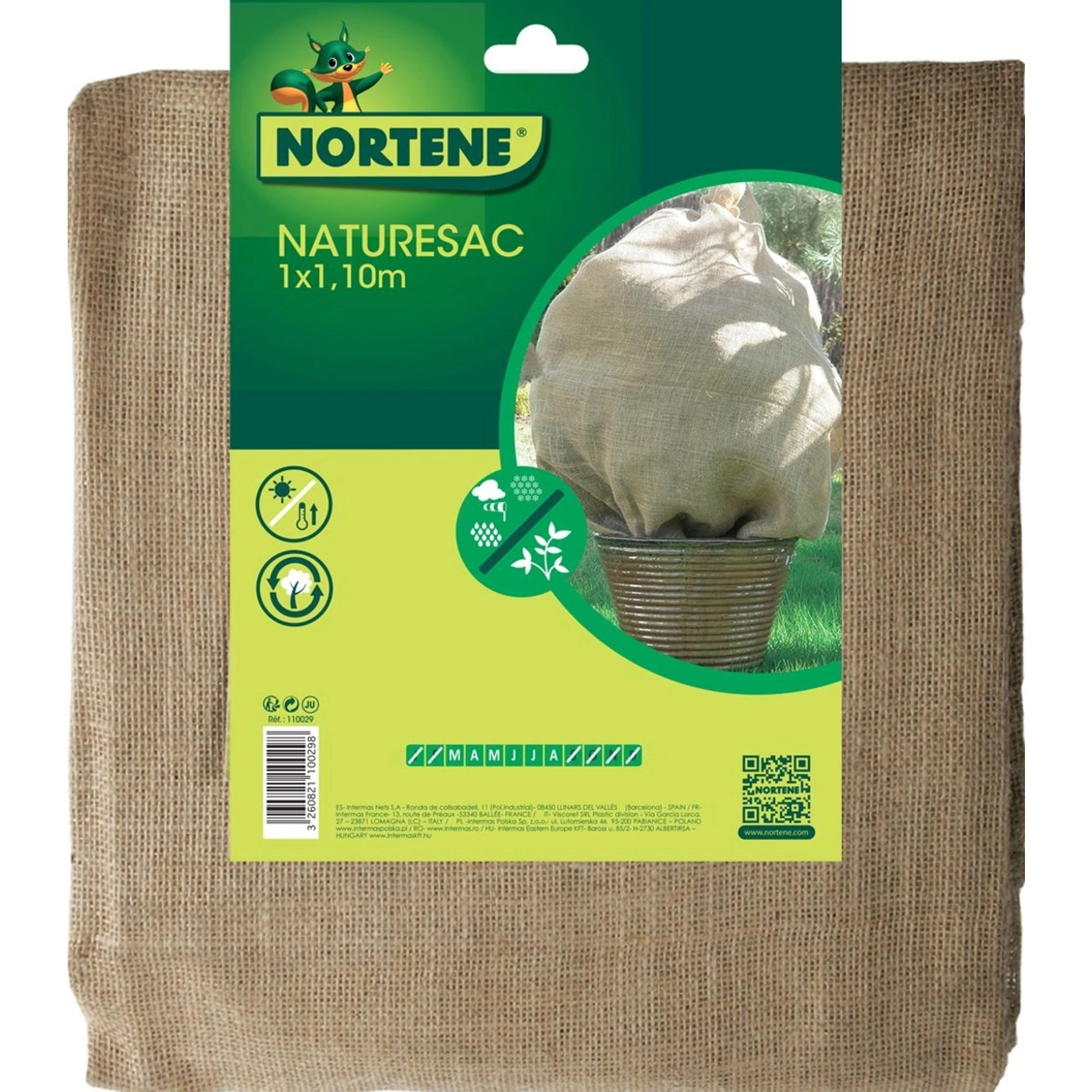 Nortene juta zsák  Naturesac 300g/m2 1x1,1m