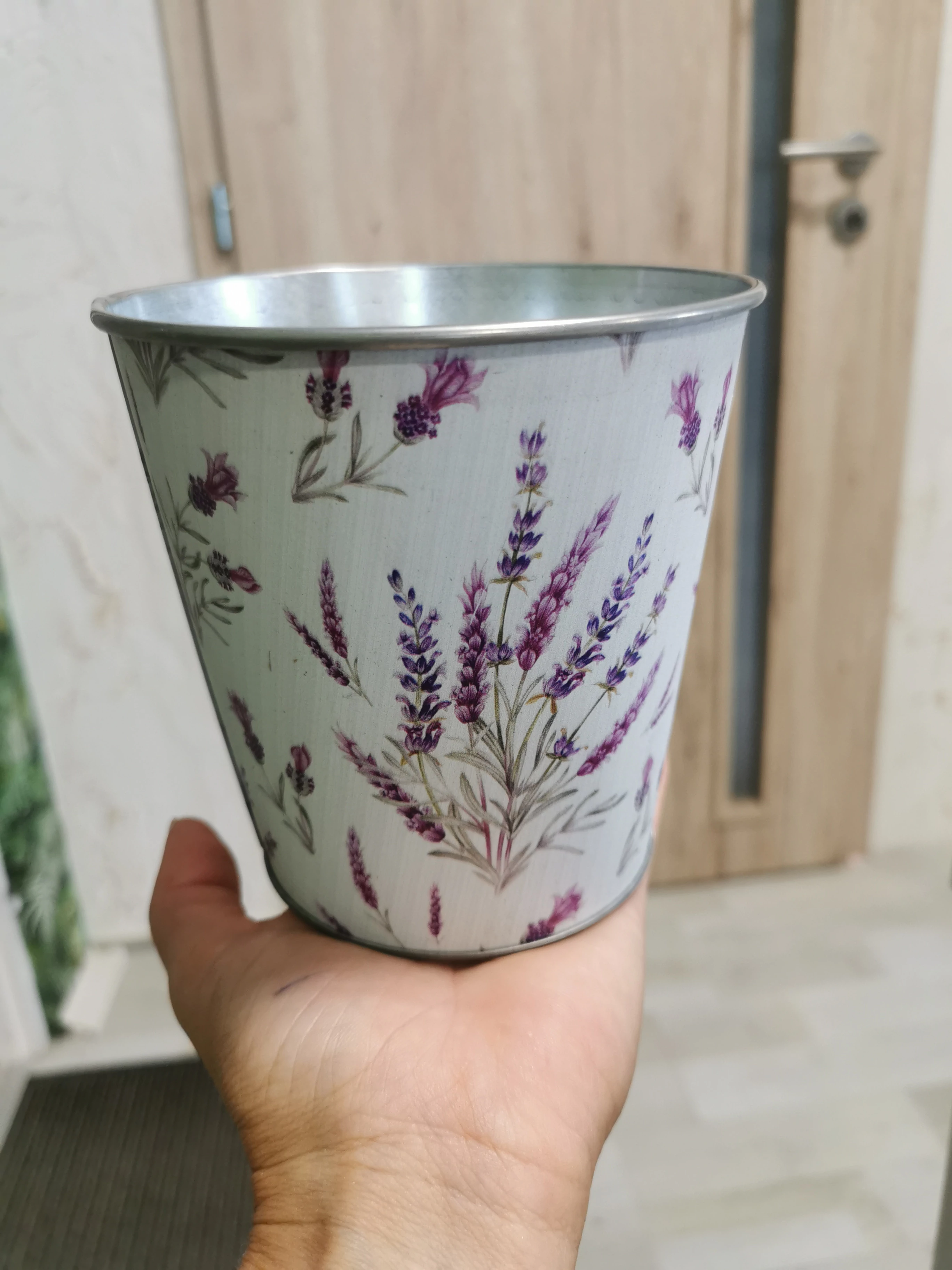 bádogkaspó 12cm levendulás
