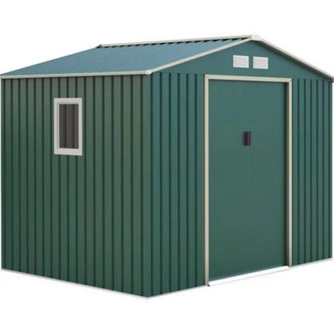Nortene-Catral Metalshed Mallorca kerti fém tároló ház zöld 2,78 x 2,12 x 1,94 m
