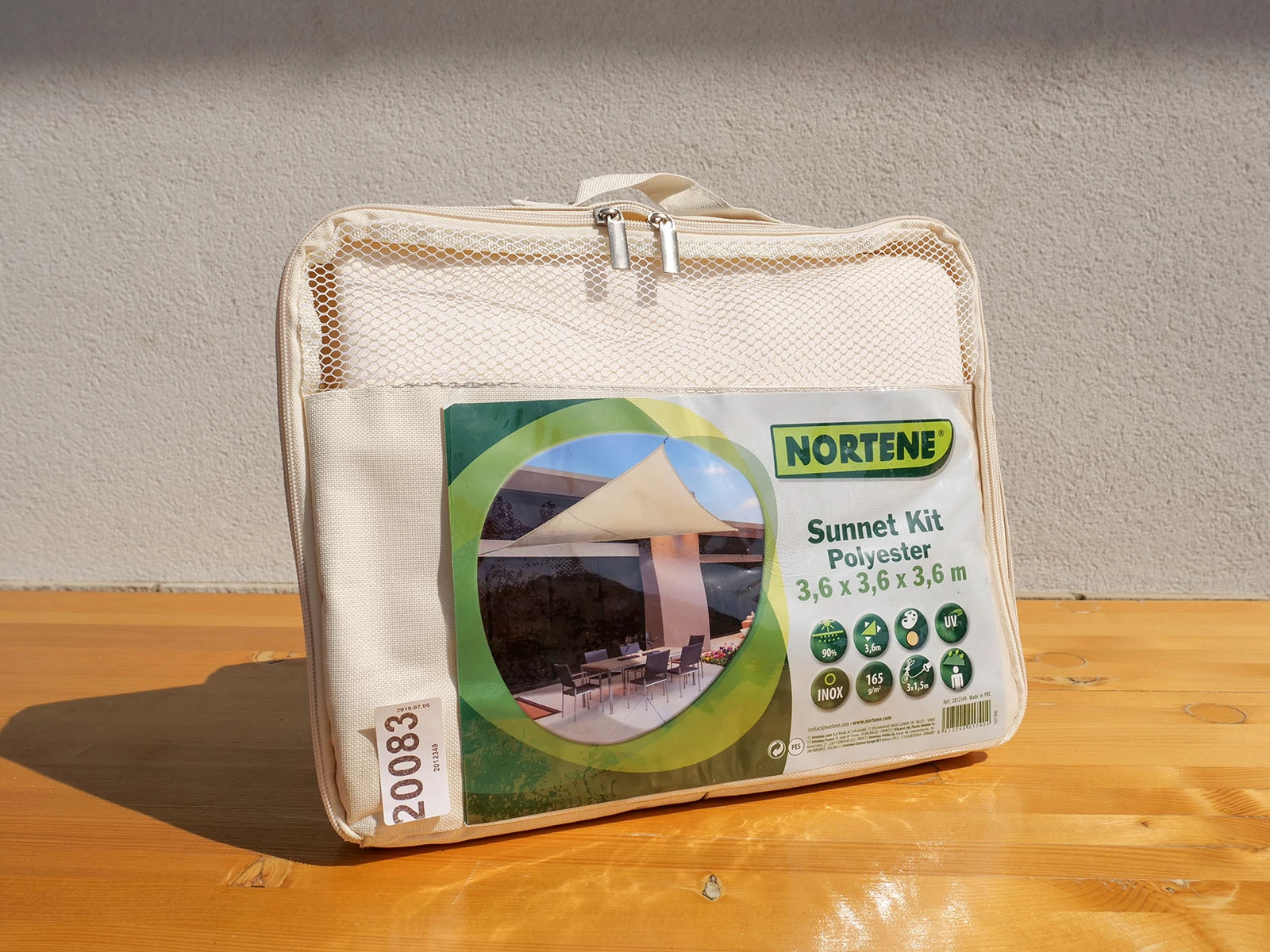 Nortene Sunnet kit polyester napvitorla 3,6x3,6x3,6 háromszög bézs