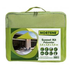 Nortene Sunnet kit polyester napvitorla 3,6x3,6 négyzet zöld