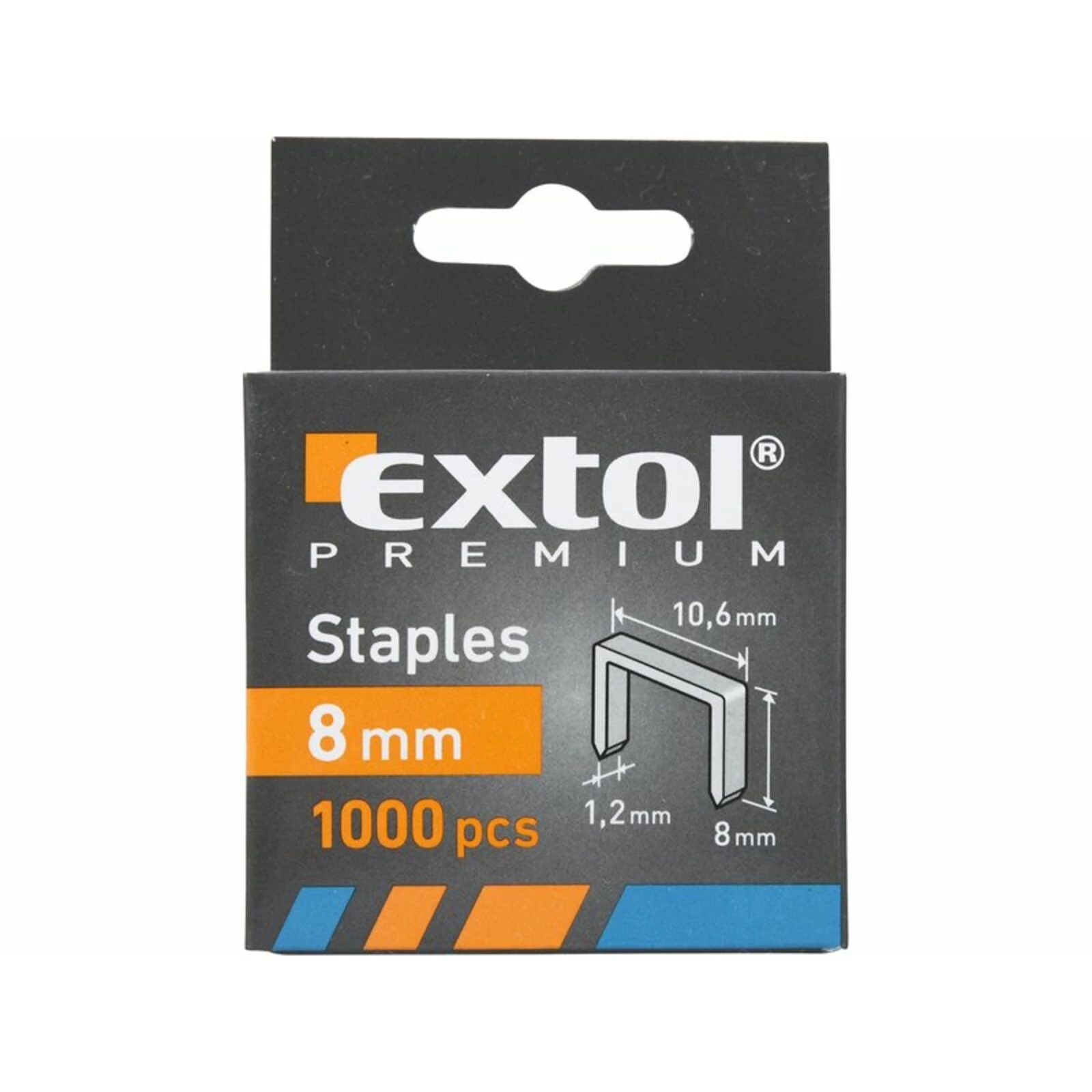 Tűzőgépkapocs Extol 8mm 10,6x0,52x1,2mm